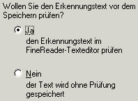 Prüfen? Ja / Nein