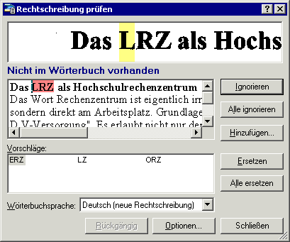 Rechtschreibung prüfen